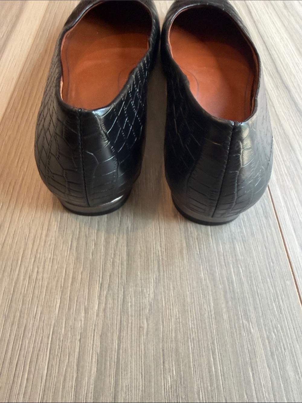 Vionic Women's Hannah Black Croc Embossed Leather Ballet Flats Size 8 - Picture 3 of 6